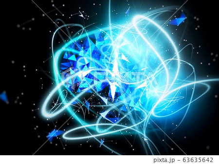 光輝く幾何学的な青い図形 光輝く幾何学的な青い図形 63635642