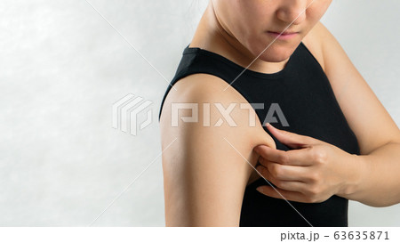 Fat woman armpit or underarm fat skin, woman diet lifestyle