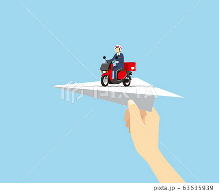 紙ヒコーキ、手紙、郵便 63635939