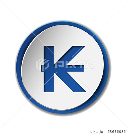 Kip currency symbol on colored circle flat icon 63636086