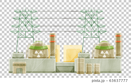 原子力発電所イメージイラストのイラスト素材