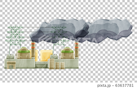 工場稼働によって広がる大気汚染 63637781