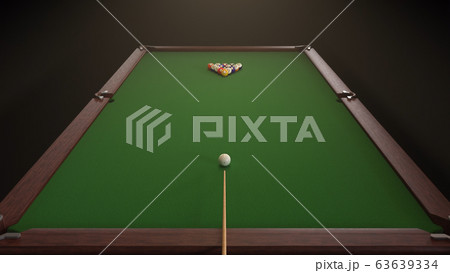 3d render Starting shot of a billiard game 3d render Starting shot of a billiard game 63639334