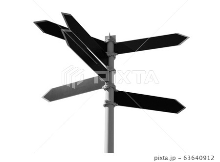 Empty guidepost isolated on white 63640912