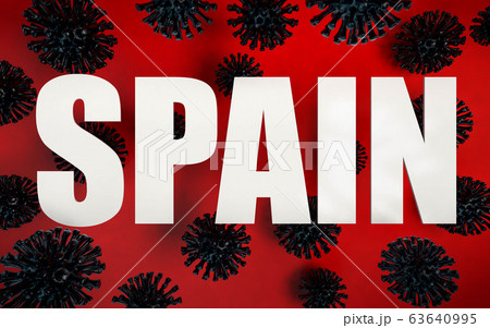 3d render of Coronavirus pandemy warning in Spain. Corona virus caused global Covid-19 epidemy. Stay home at quarantine to stop coronavirus spreading. Danger to health and world crisis background 3d render of Coronavirus pandemy warning in Spain. Corona virus caused global Covid-19 epidemy. Stay home at quarantine to stop coronavirus spreading. Danger to health and world crisis background 63640995