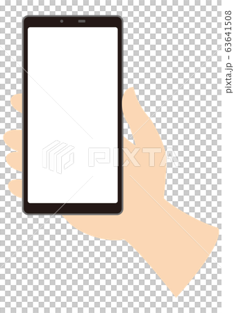 手持白色螢幕的智慧型手機 — 簡單 63641508