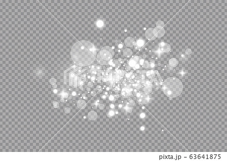 Glow light effect. Vector illustration. Christmas flash dust. White sparks and glitter special light effect. Vector sparkles on transparent background. Sparkling magic dust particles 63641875