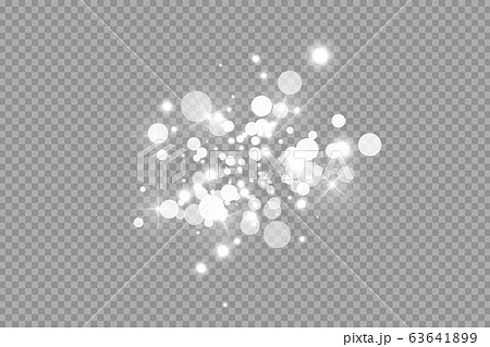 Glow light effect. Vector illustration. Christmas flash dust. White sparks and glitter special light effect. Vector sparkles on transparent background. Sparkling magic dust particles 63641899