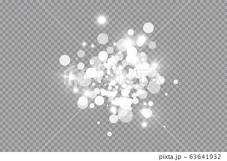 Glow light effect. Vector illustration. Christmas flash dust. White sparks and glitter special light effect. Vector sparkles on transparent background. Sparkling magic dust particles 63641932