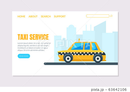 Taxi Service Landing Page Template, Online Ordering Application, Website Vector Illustration Taxi Service Landing Page Template, Online Ordering Application, Website Vector Illustration 63642106
