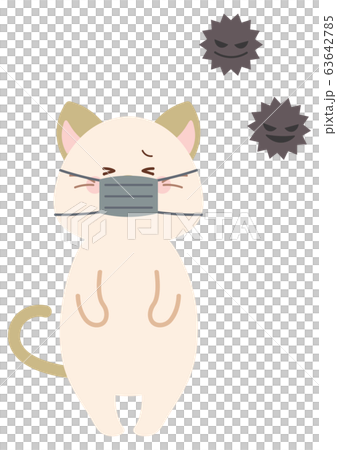 Cat with virus and mask 63642785