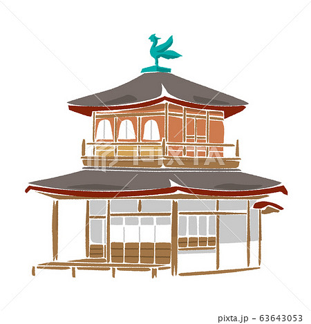 銀閣寺のイラストのイラスト素材