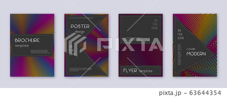 Black brochure design template set. Rainbow abstra 63644354