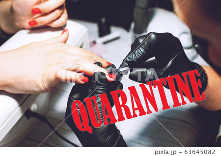 Beauty Industry Affected by the COVID-19 Coronavirus. Nail salon, cosmetic services quarantine and crisis. 63645082