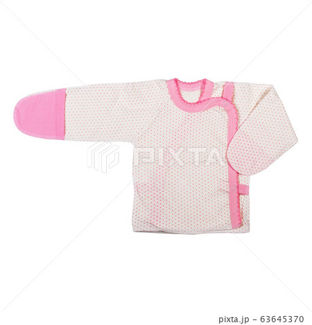 Baby girl clothes isolated on white background, clothes for kids. 63645370