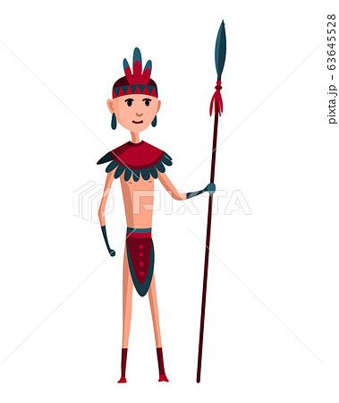 Native American Tribe Member In Traditional... - Stock Illustration  [63645528] - PIXTA