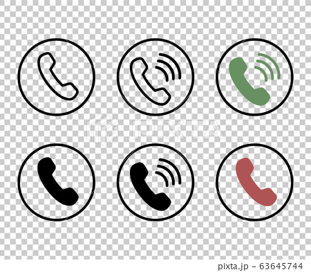 電話のアイコン 通話中 シンプル おしゃれのイラスト素材 63645744 Pixta