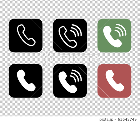 電話のアイコン 通話中 シンプル おしゃれのイラスト素材 63645749 Pixta