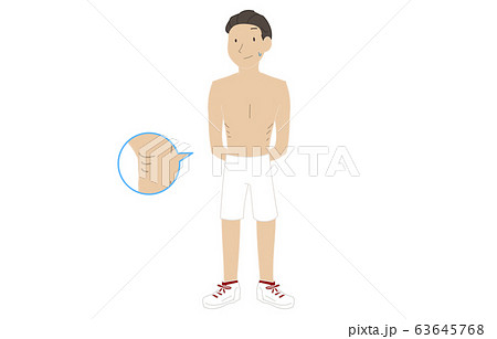 痩せた男性のイラストのイラスト素材