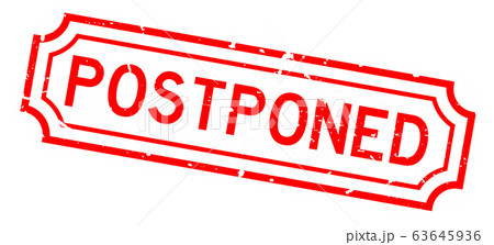 Grunge red postponed word rubber seal stamp 63645936