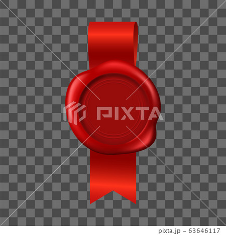 Realistic 3d Detailed Red Wax Seal. Vector Realistic 3d Detailed Red Wax Seal. Vector 63646117