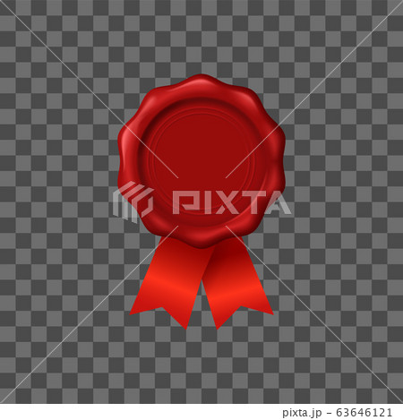 Realistic 3d Detailed Red Wax Seal. Vector 63646121