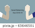 Social distancing concept, Thai Wai, Coronavirus COVID-19 pandemic 2019-ncov prevention 63646501