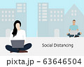Social distancing and work from home concept, Coronavirus COVID-19 pandemic 2019-ncov prevention 63646504