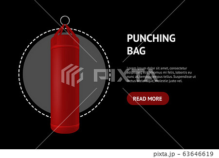 Realistic 3d Detailed Punching Bag Card. Vector Realistic 3d Detailed Punching Bag Card. Vector 63646619