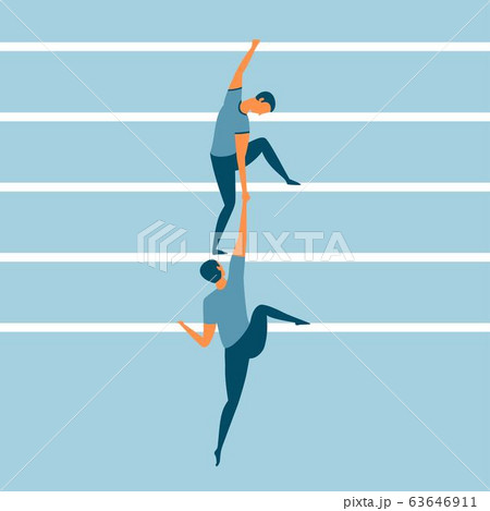 Helping each other on the career ladder. Business concept for being a teacher, leader or supervisor Helping each other on the career ladder. Business concept for being a teacher, leader or supervisor 63646911