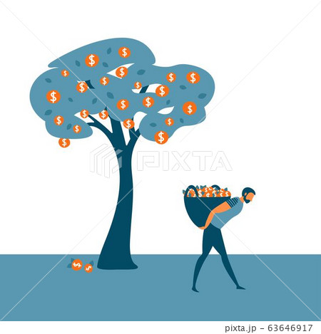 Investor collecting his dividends or bank deposit. Business concept for investment return, financial 63646917