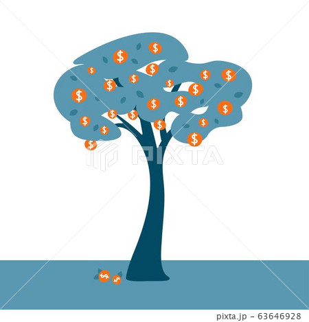 Money tree concept with golden coins as fruits. Business finance concept for bank, investment Money tree concept with golden coins as fruits. Business finance concept for bank, investment 63646928