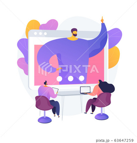 Web Conference Vector Concept Metaphorのイラスト素材