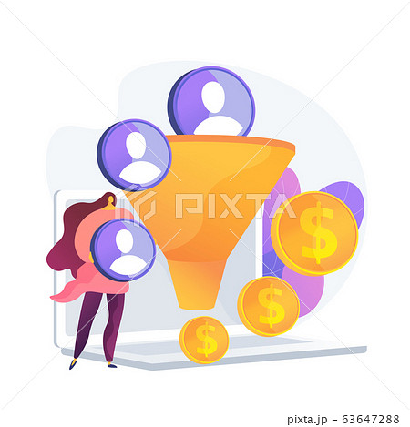 Sales funnel vector concept metaphor. Sales funnel vector concept metaphor. 63647288