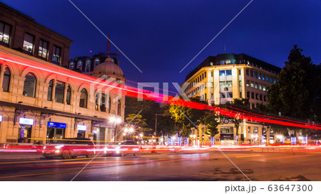 Long Exposure Shot Of Street View With Traffic Vehicle Light Long Exposure Shot Of Street View With Traffic Vehicle Light 63647300