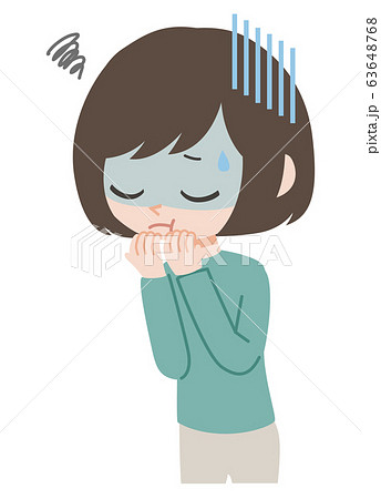 体調不良の女性のイラスト素材