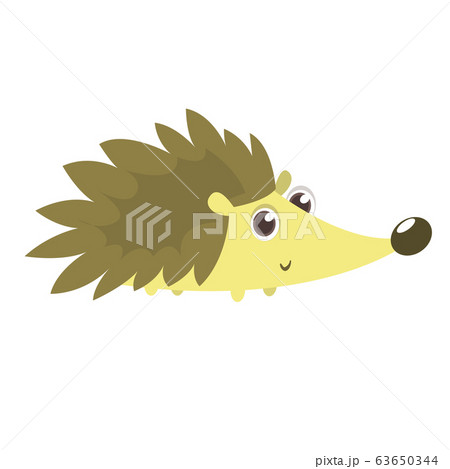 Funny cartoon hedgehog. Isolated on white 63650344