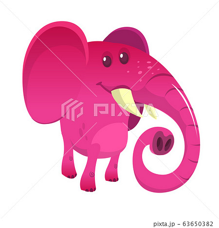 Pretty cartoon pink elephant. Vector illustration Pretty cartoon pink elephant. Vector illustration 63650382