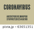 coronavirus font. vector quarantine alphabet. medical letters and numbers 63651351