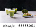 Home made matcha tea with steamed cow milk 63653061