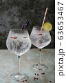 Alcohol beverage. Refreshing Gin and Tonic cocktail 63653467