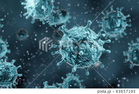 corona virus 2019-ncov flu outbreak, microscopic view of floating influenza virus cells, SARS pandemic risk concept, 3D rendering corona virus 2019-ncov flu outbreak, microscopic view of floating influenza virus cells, SARS pandemic risk concept, 3D rendering 63657193