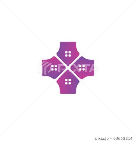 Home plus logo design vector Home plus logo design vector 63658814