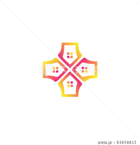 Home plus logo design vector Home plus logo design vector 63658815