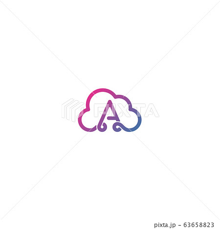 Combination of cloud and letter A logo design Combination of cloud and letter A logo design 63658823