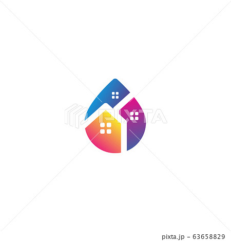 Home water logo design vector colorful Home water logo design vector colorful 63658829