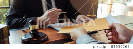 Male Notary lawyer or judge consult or discussing 63659265