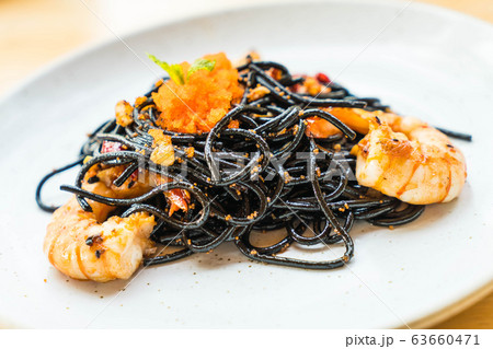 black spaghetti with shrimp black spaghetti with shrimp 63660471