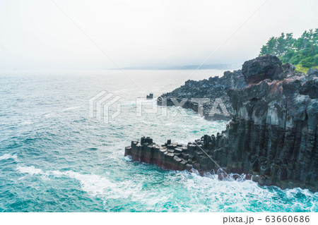 Jungmun Daepo Coast Jusangjeolli Cliff, Jeju 63660686