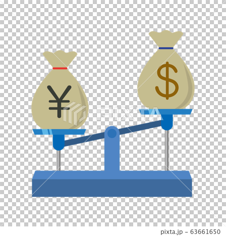 強勢日元和弱勢美元的形像說明 63661650